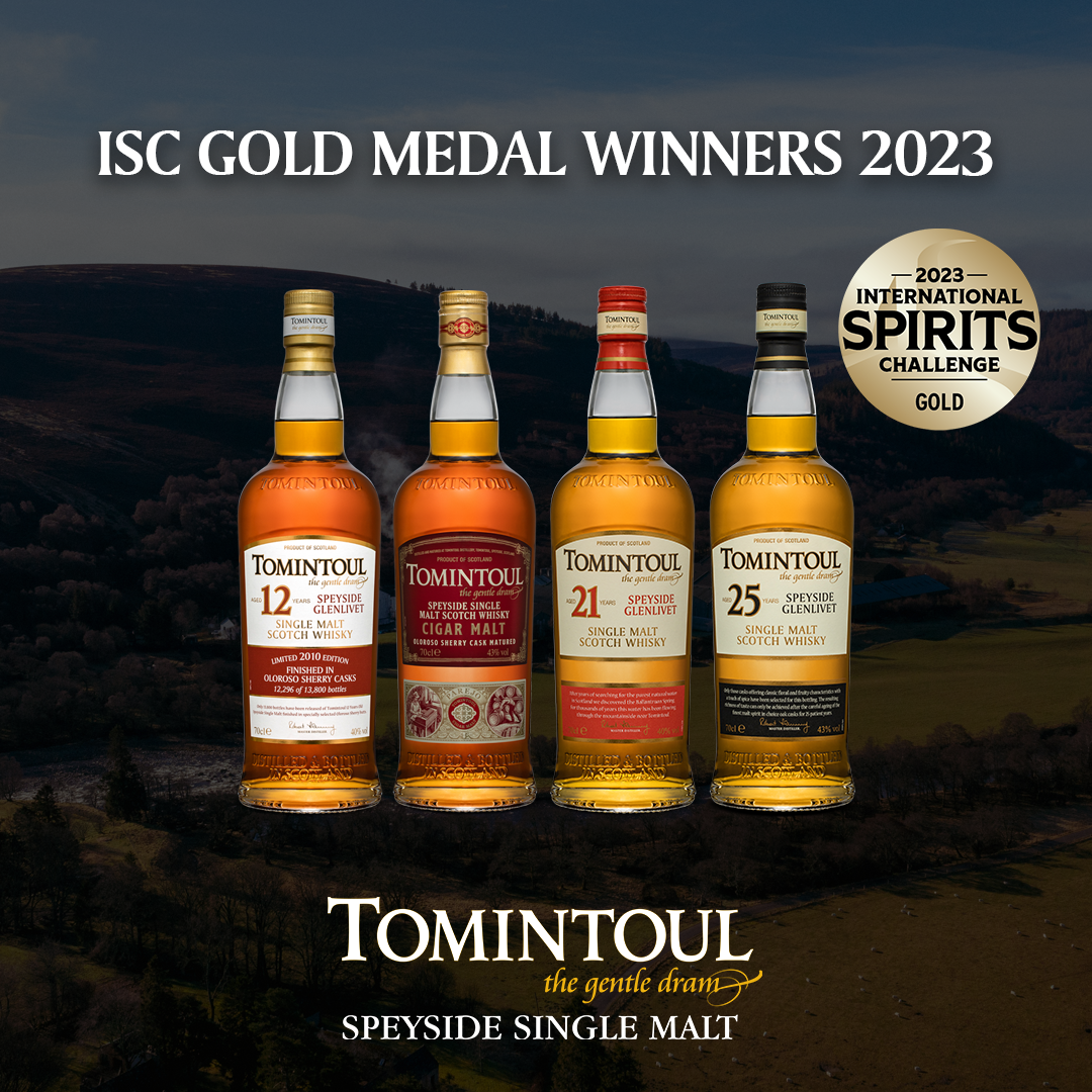 Tomintoul celebrate gold medal haul at the 2023 International Spirits Challenge